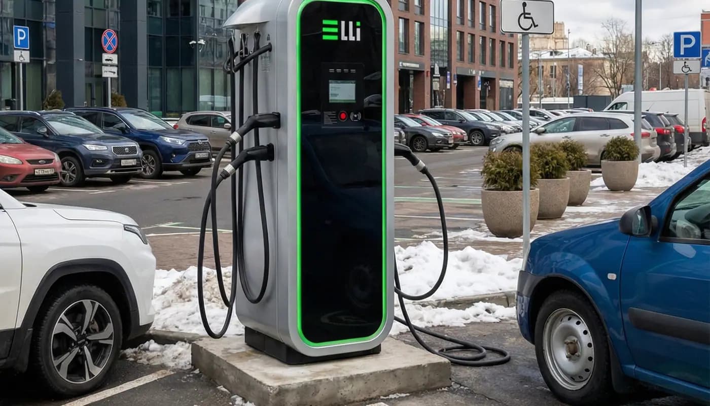 Зарядная станция ELLI на парковке для оценки локации